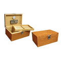 The Princeton 130 Count Bubinga Lacquer Finish Humidor with Polished Hardware